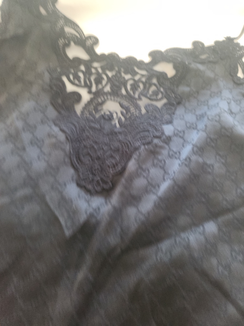 Gucci Limited Edition Black Lace-Trim Satin Camisole & Brief Set - Picture 3 of 8